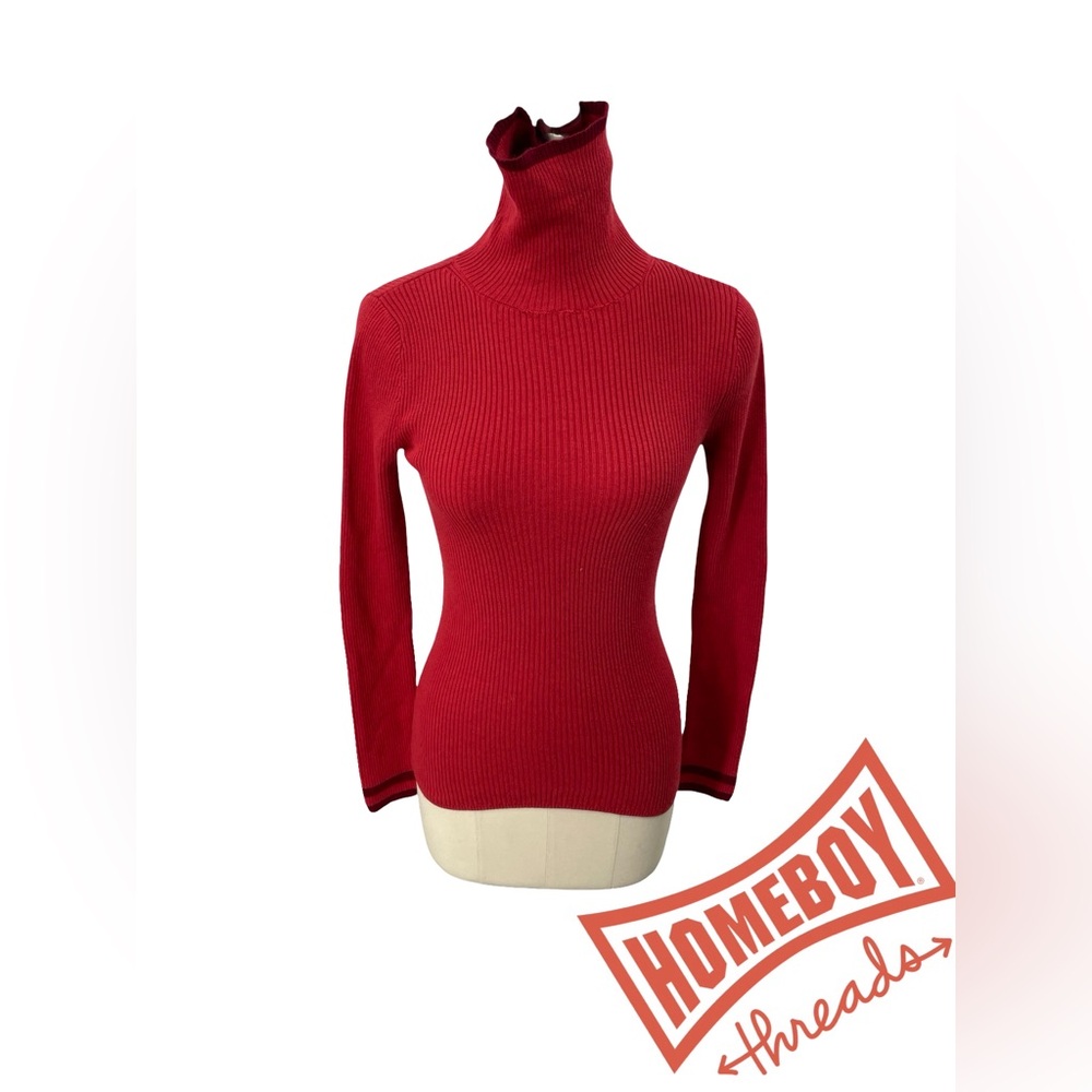 Faherty Vibrant Red Cowl Neck Sweater